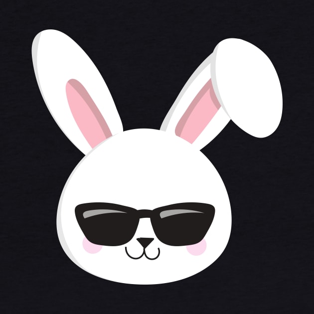 Cute Bunny, White Bunny, Bunny With Sunglasses by Jelena Dunčević